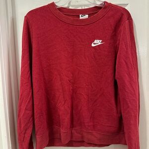 Nike Red Crew Neck Sweatshirt Classic Comfort